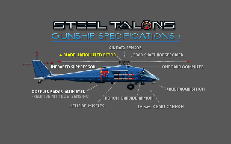 Steel Talons [Falcon030] atari screenshot